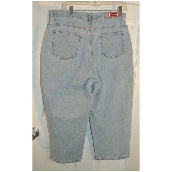 Halston Jeanswear Women's Blue Jeans Size 12 Capri Length Wide Leg PT1209 - Picture 3 of 7